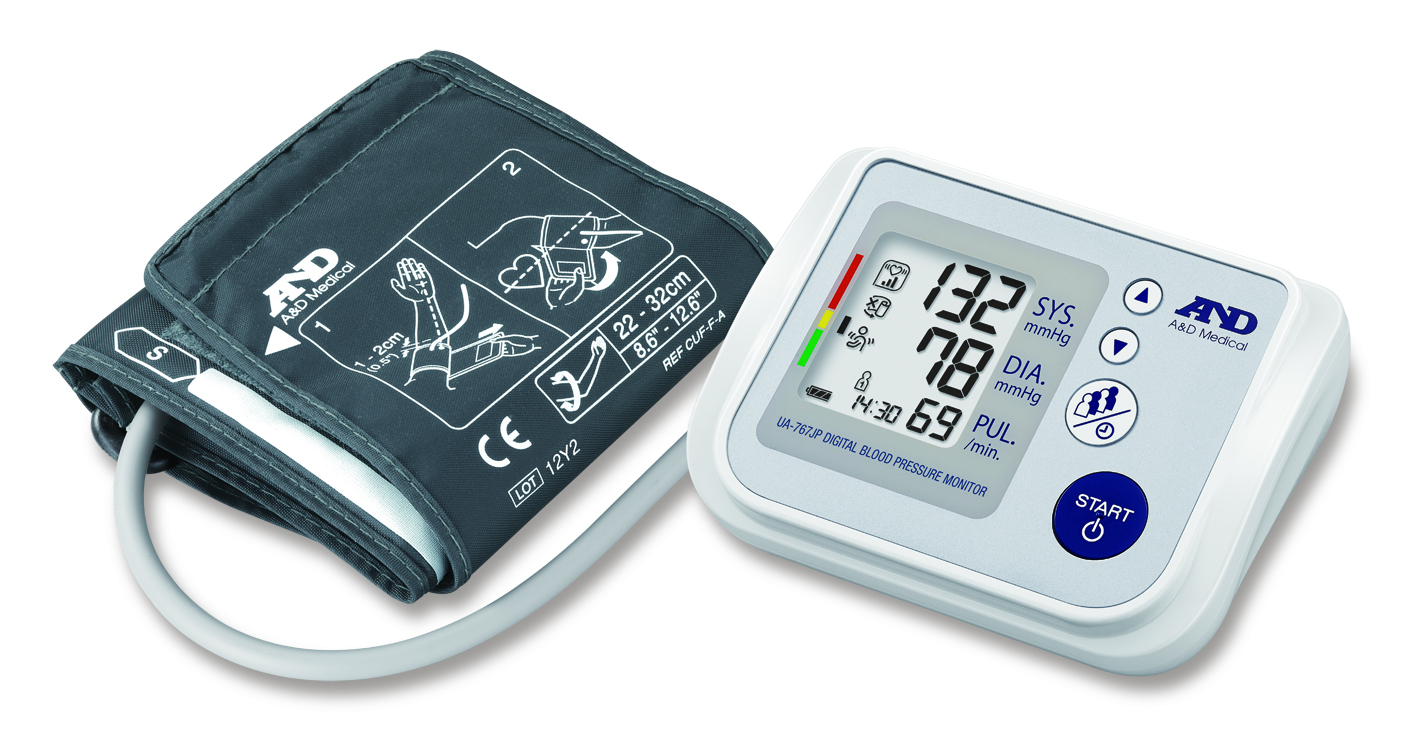 A&D Medical Wide Range Arm Home Automatic Digital Blood Pressure Monitor